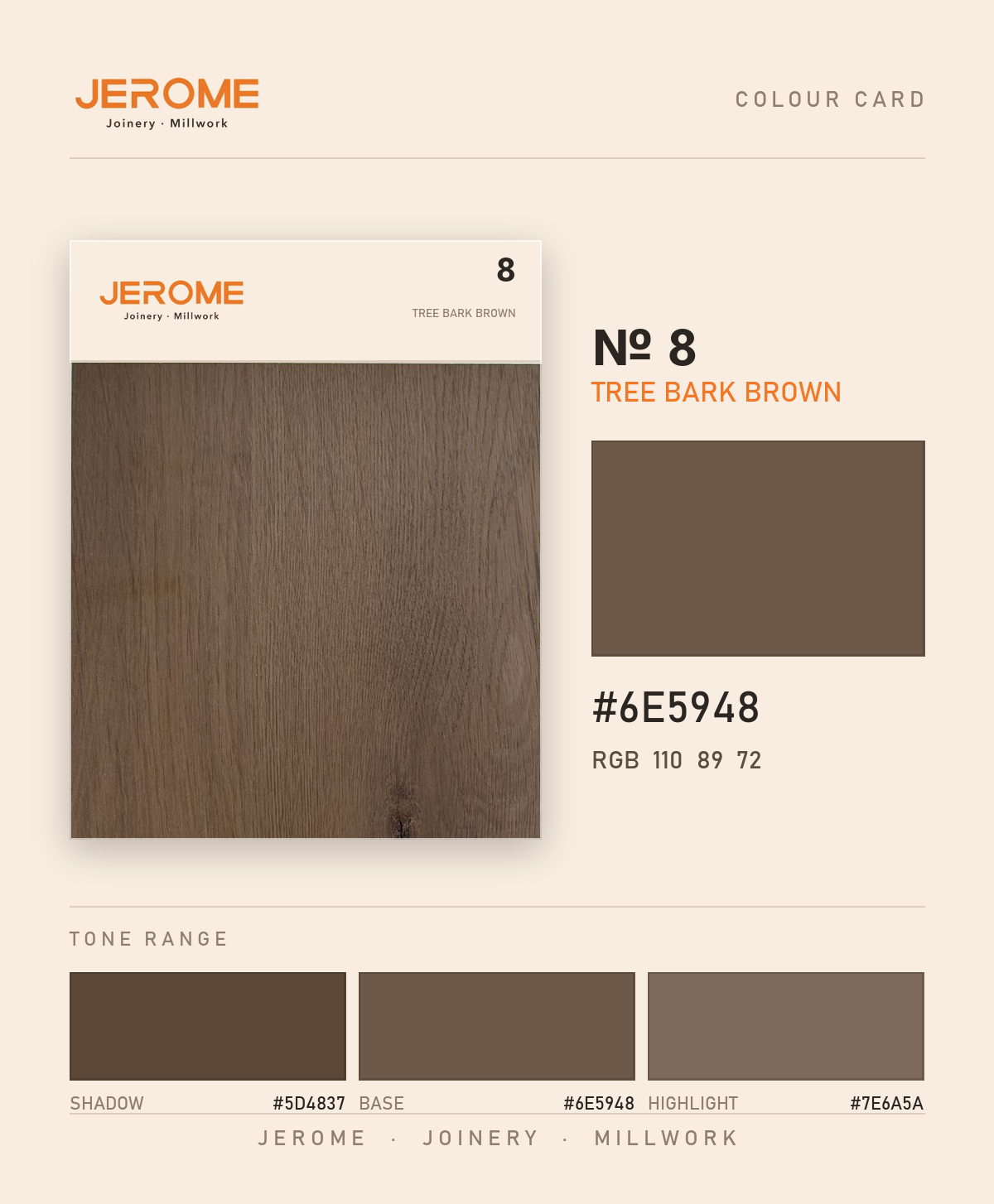 Jerome No. 8 Tree Bark Brown original colour information