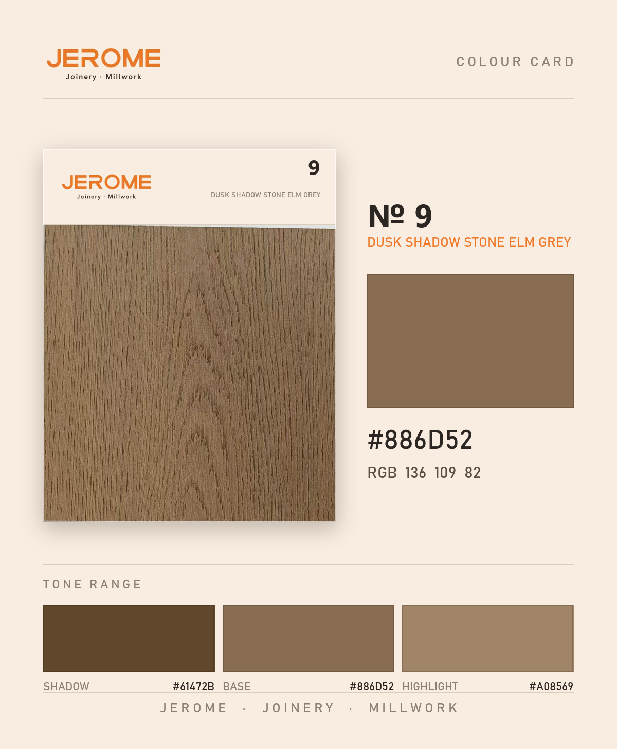 Jerome No. 9 Dusk Shadow Stone Elm Grey original colour information