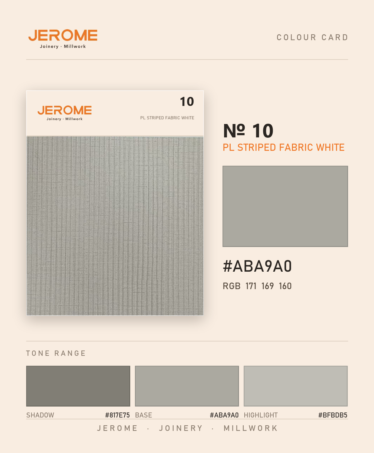 Jerome No. 10 PL Striped Fabric White original colour information