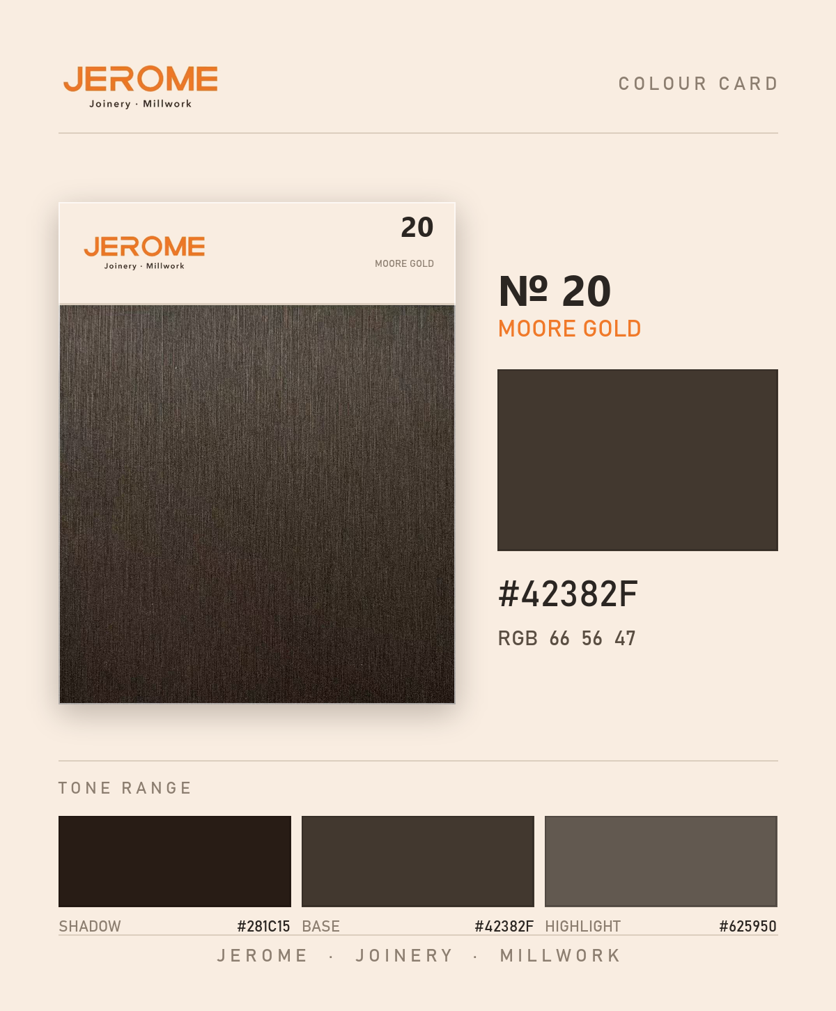 Jerome No. 20 Moore Gold original colour information