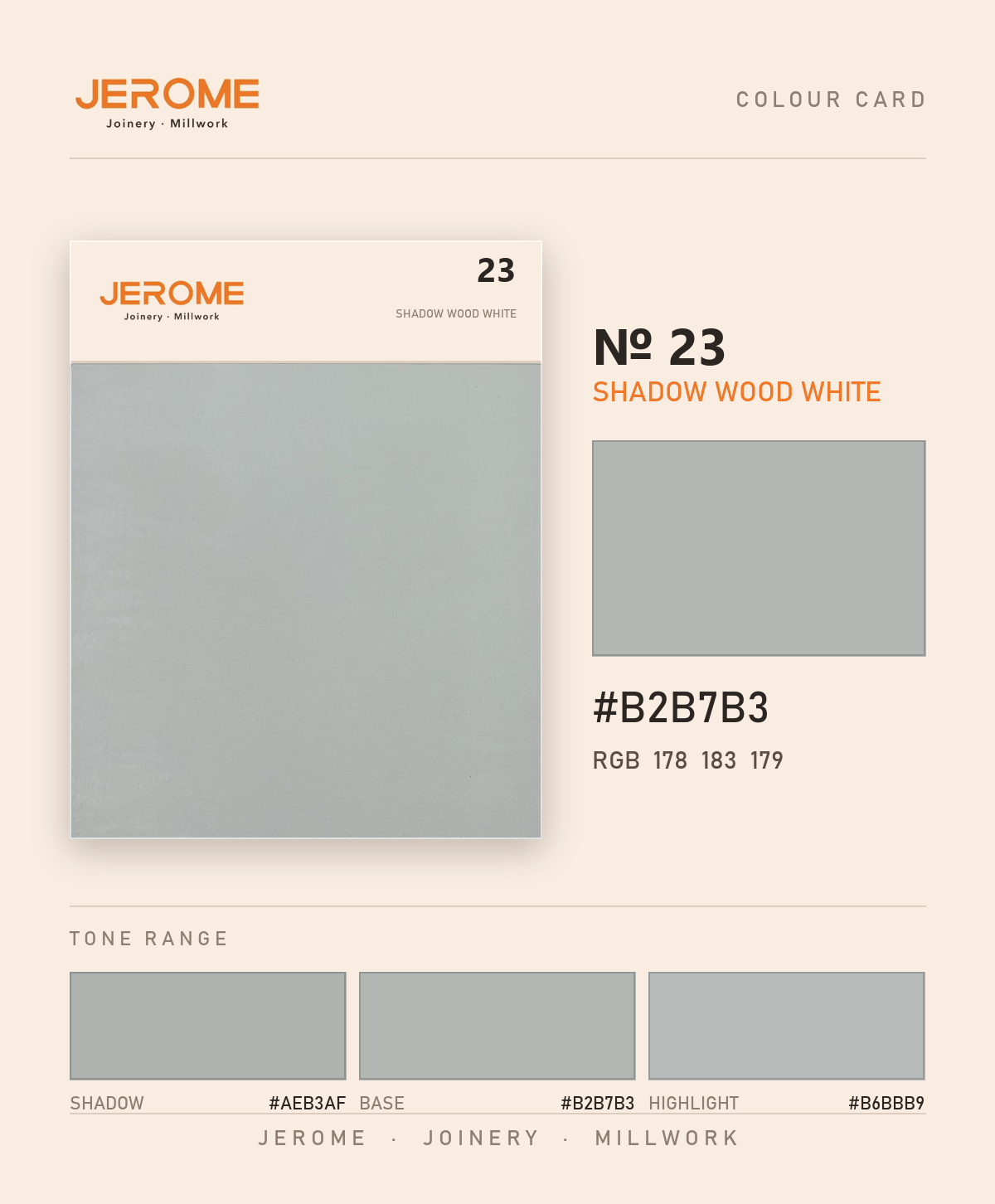 Jerome No. 23 Shadow Wood White original colour information