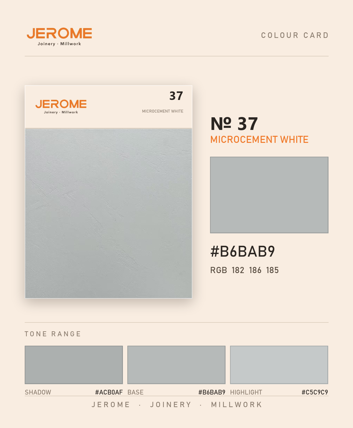 Jerome No. 37 Microcement White original colour information