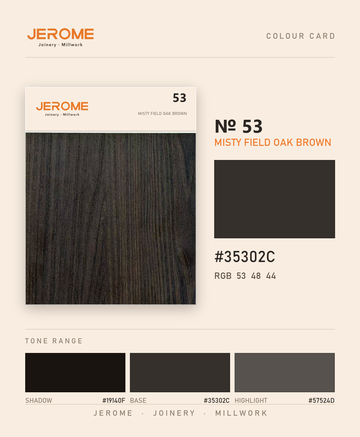 Jerome No. 53 Misty Field Oak Brown original colour information