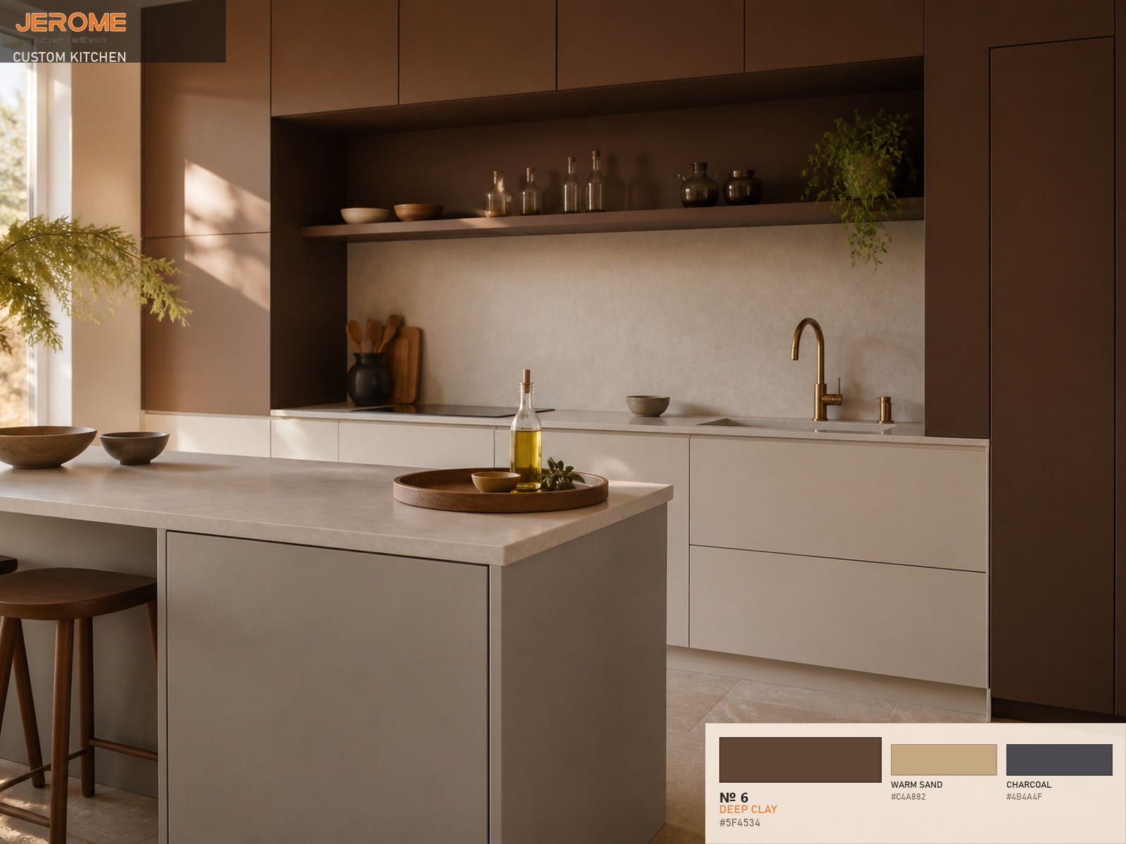 Munch Walnut Brown kitchen study featuring Jerome No. 6 Munch Walnut Brown