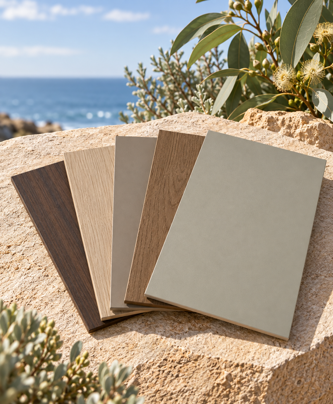 Jerome neutral and timber palette styled outdoors