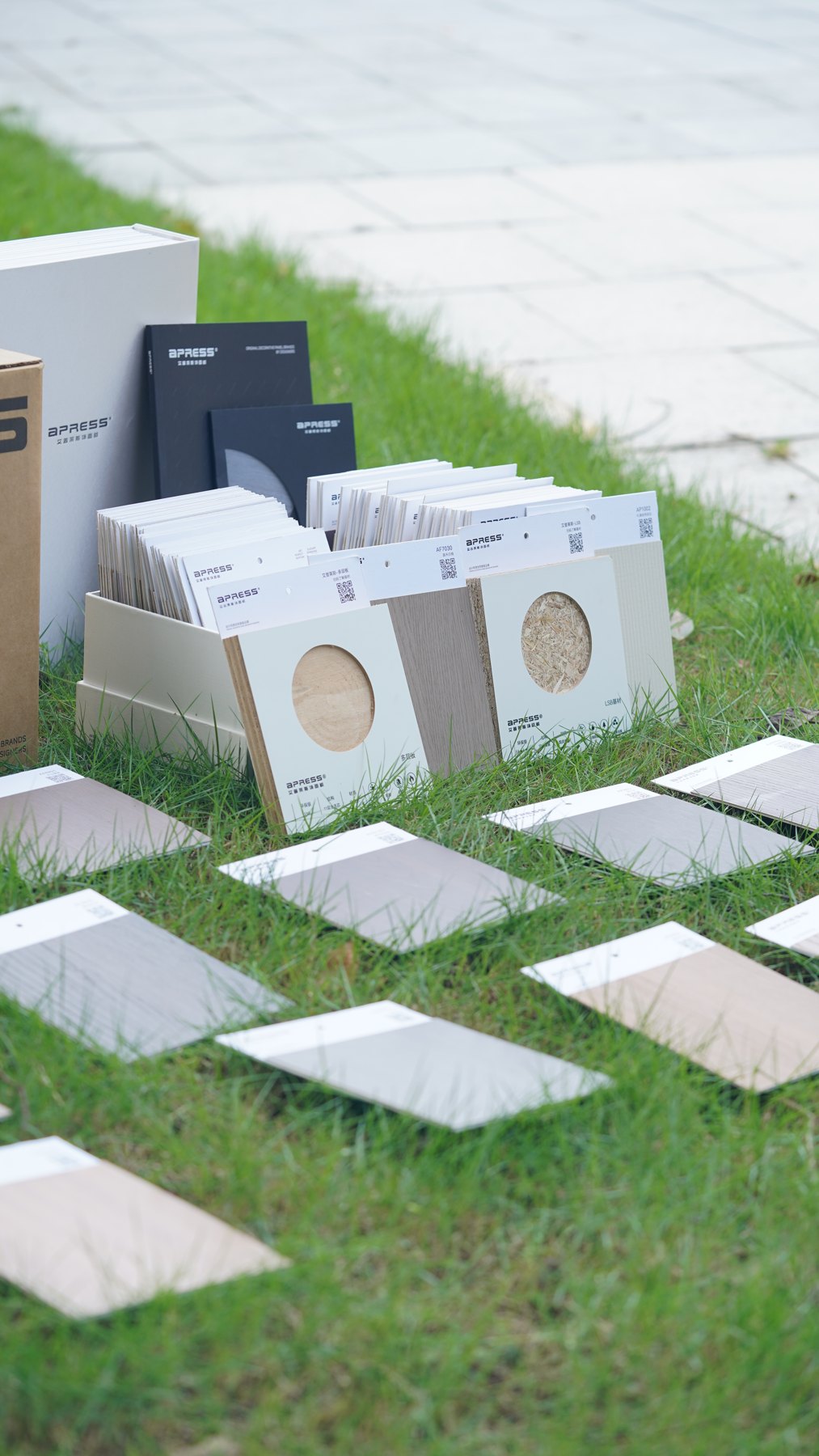 Unboxed sample collection photographed outdoors